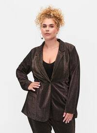 Kavaj med glitter och knäppning, Black w. Lurex, Model