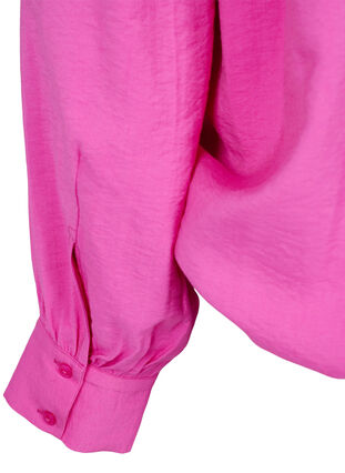 V-ringad blus i viskos, Raspberry Rose, Packshot image number 3
