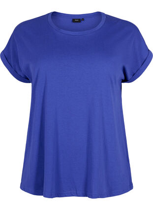 Kortärmad t-shirt i bomullsmix, Royal Blue, Packshot image number 0