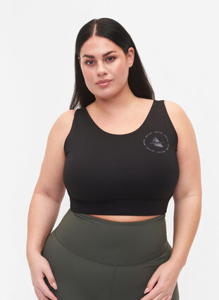 CORE, MID SUPPORT SPORTS BRA - Sport-bh med v-rygg, Black, Model image number 0