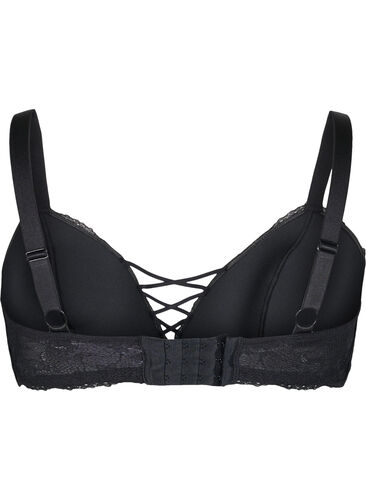 Vadderad spets-bh, Black, Packshot image number 1