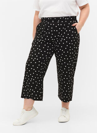 Lösa byxor med ankellängd, Black Dot, Model image number 3