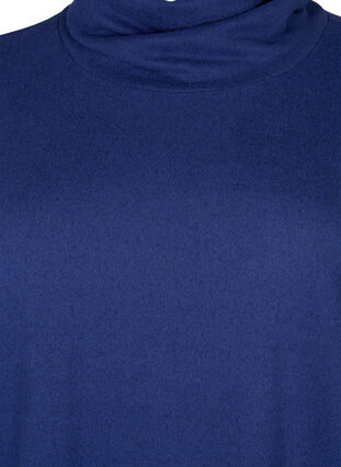 Tunika med långa ärmar och hög krage, Deep Cobalt Mel., Packshot image number 2