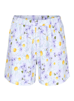 Löst sittande pyjamashorts med tryck, Lavender Blue AOP, Packshot image number 0