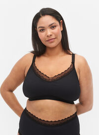 Ribbad bh med spets, Black, Model