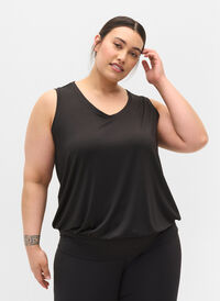 Träningstopp med resår i nederkant, Black, Model