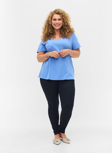 2-pack t-shirt i bomull, Ultramarine/White, Model image number 2