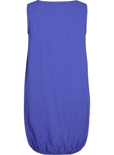 Ärmlös klänning i bomull, Dazzling Blue, Packshot image number 1