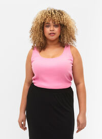 2-pack ribbad bas-tanktop , Rosebloom/Black, Model