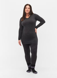 Melerade seamless underställsbyxor, Dark Grey Melange, Model