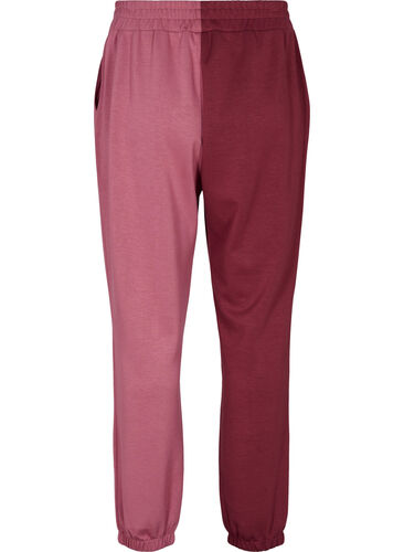 Sweatpants med colour block, Red Mahogany/RoseBr., Packshot image number 1