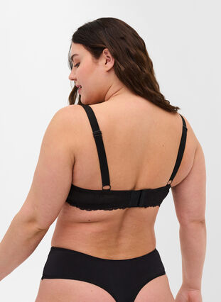 Spets-bh med mesh, Black, Model image number 1