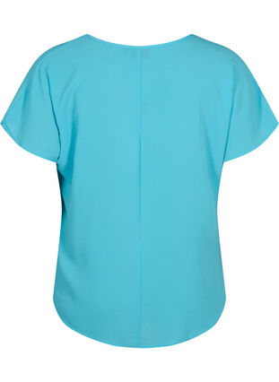 Topp med korta ärmar och rund halsringning, Blue Atoll, Packshot image number 1
