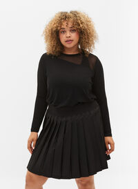 Träningströja med mesh och långa ärmar, Black, Model