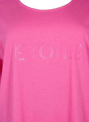 Oversized t-shirt i bomull med tryck, Shocking Pink ÉTOILÉ, Packshot image number 2