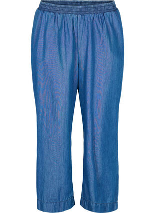 Löst sittande denimbyxor i lyocell (TENCEL™), Dark Blue, Packshot image number 0