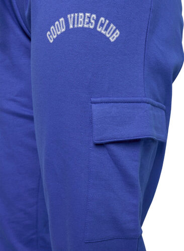 Sweatpants med cargofickor, Dazzling Blue, Packshot image number 3