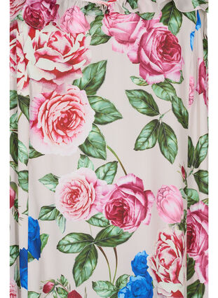 Blommig midiklänning med volanger, Bright Flower , Packshot image number 2