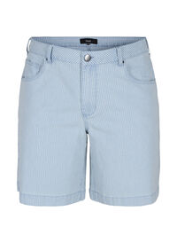 Jeansshorts med randigt mönster
