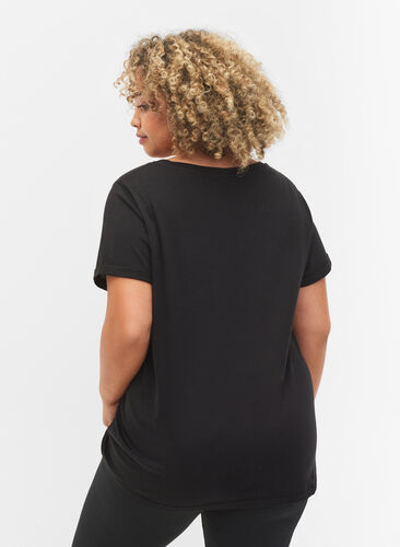  T-shirt till träning med print, Black w. White, Model image number 1