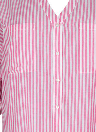 Randig tunika med V-ringad hals och knappar, Beetroot Stripe, Packshot image number 2