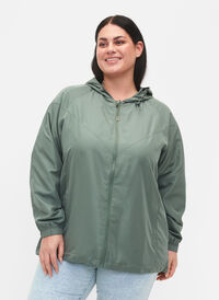 Kort jacka med huva och justerbar fåll, Laurel Wreath, Model