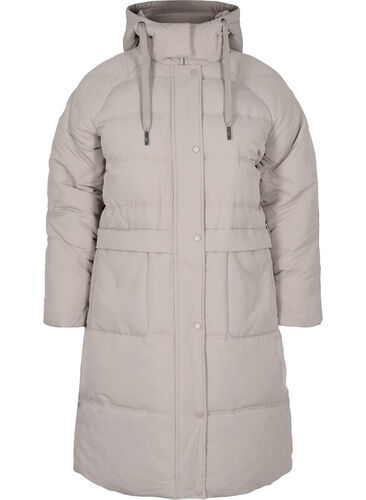 Vinterjacka med huva och fickor, Moon Rock, Packshot image number 0