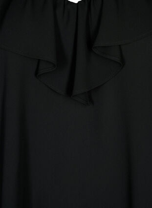 Långärmad blus med volang, Black, Packshot image number 2
