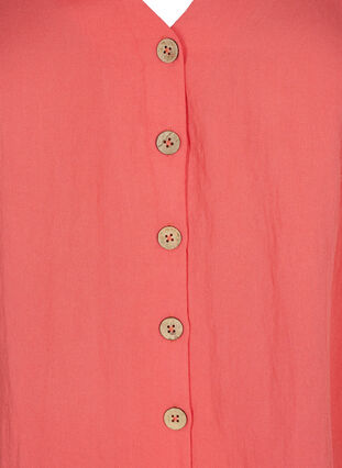 V-ringad blus i viskos med knappar, Deep Sea Coral, Packshot image number 2