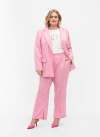 Melerade byxor med resår och knappstängning, Rosebloom, Model
