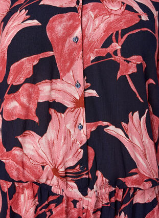 Byxdress i viskos med korta ärmar, N. Sky Sketch Flower, Packshot image number 2