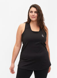 Träningstopp med brottarrygg och mesh, Black, Model