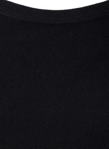 Stickad blus i viskos med ryggdetalj, Black, Packshot image number 2