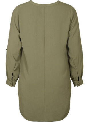 Solid färg tunika med v-hals och knappar, Kalamata, Packshot image number 1