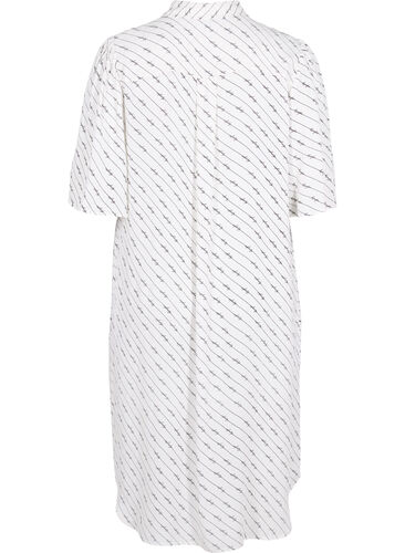 Randig skjortklänning i viskos, White AOP, Packshot image number 1