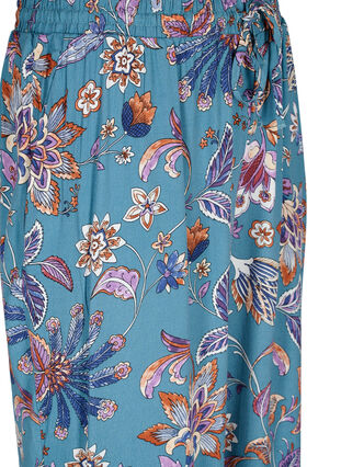 Byxor med lös passform i viskos med tryck, Smoke Blue Paisley, Packshot image number 2