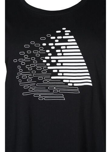  T-shirt till träning med print, Black w. White, Packshot image number 2
