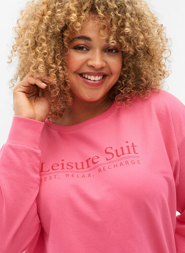 Sweatshirt i bomull med texttryck, Hot P. w. Lesuire S., Model image number 2
