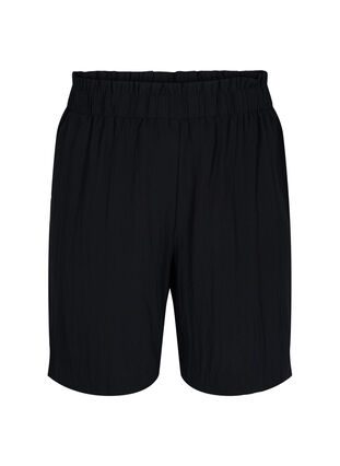 Löst sittande shorts i viskos, Black, Packshot image number 0