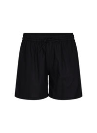 Lösa shorts i bomullsblandning med linne
