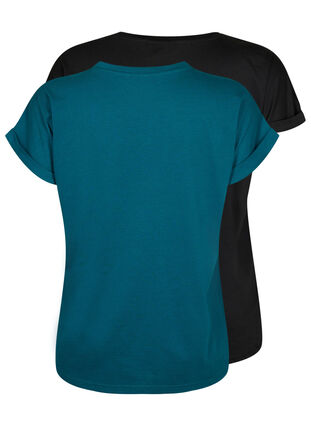 2-pack kortärmade t-shirtar, Deep Teal / Black, Packshot image number 1