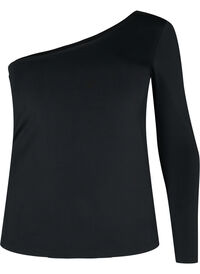Kroppsnära blus med one-shoulder