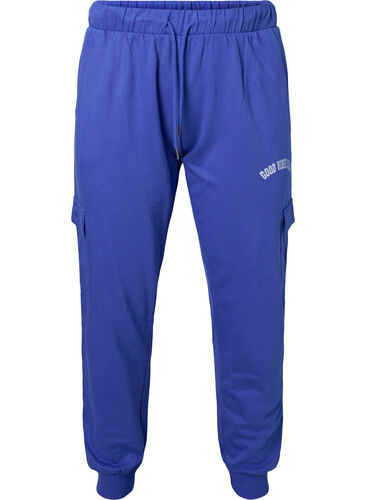 Sweatpants med cargofickor, Dazzling Blue, Packshot image number 0
