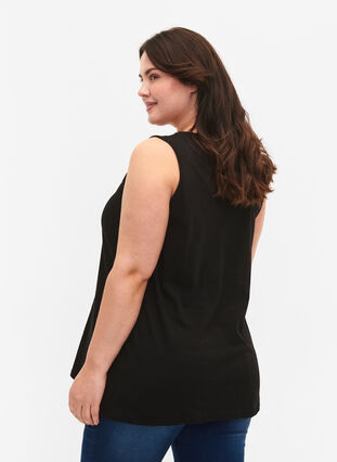 Bomullstopp med a-linjeform, Black SOLID, Model image number 1