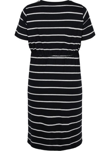 Randig gravidklänning i viskos, Black Grey Stripe, Packshot image number 1