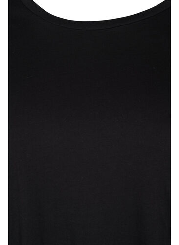 T-shirt i bomull med 3/4-ärmar, Black LOUNGE, Packshot image number 2