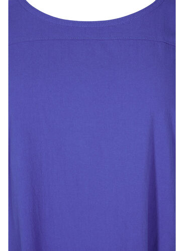 Kortärmad klänning i bomull, Dazzling Blue, Packshot image number 2
