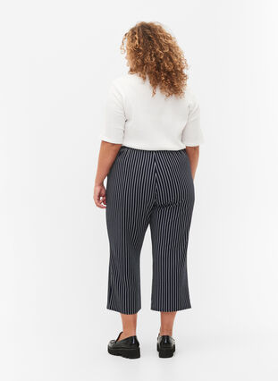 Lösa byxor med ankellängd, Navy Blazer Stripe, Model image number 1