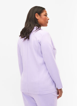 Enkel blazer med knapp, Purple Rose, Model image number 1
