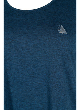 Melerad tränings t-shirt med rund hals, Night Sky Mel., Packshot image number 2